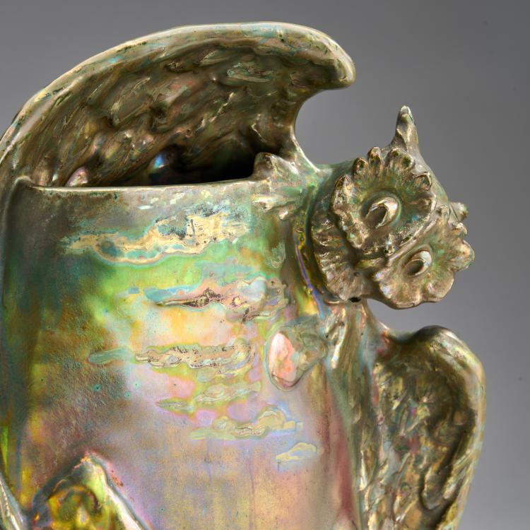 Bild 3 zu Objekt, Unikat Eulenvase, um 1890, Lucien L&eacute;vy-Dhurmer, Massier, Delphin, Vallauris, 180A 350