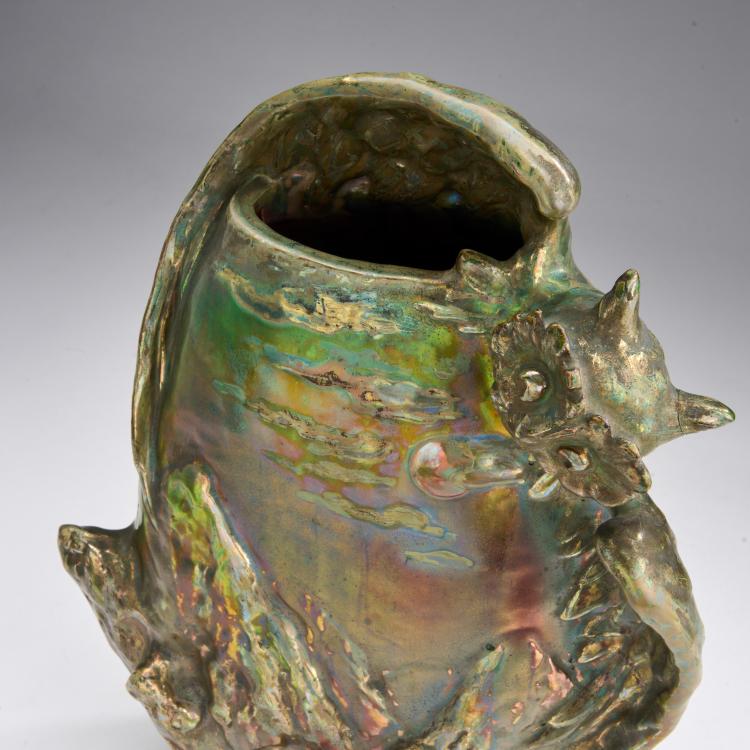 Bild 6 zu Objekt, Unikat Eulenvase, um 1890, Lucien L&eacute;vy-Dhurmer, Massier, Delphin, Vallauris, 180A 350