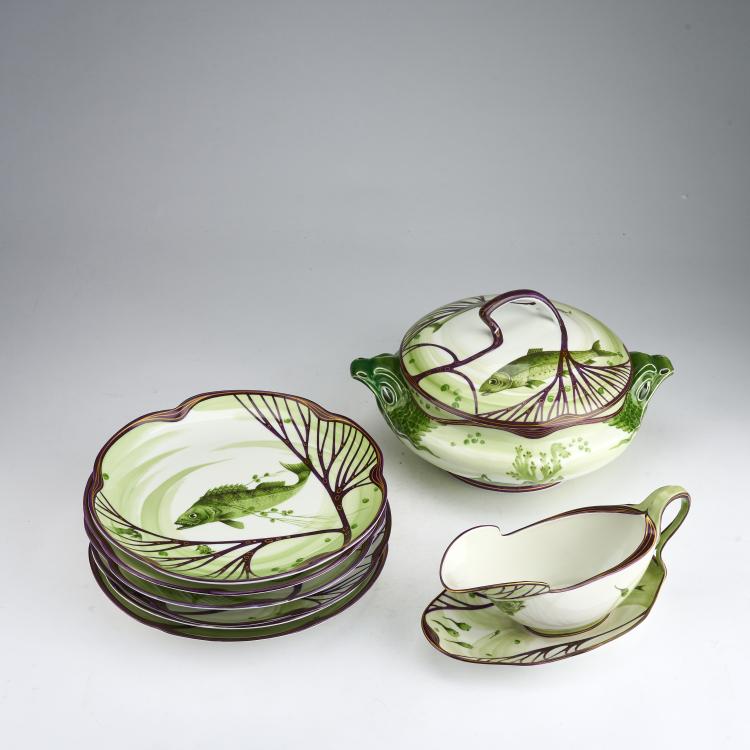 Bild 2 zu Objekt, Eight pieces from the fish service 'Modern', 1899, Hermann Gradl, Nymphenburg, KPM, 180A 305