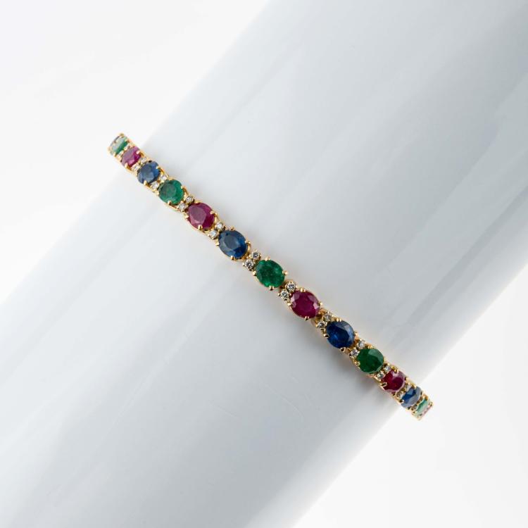 Hauptbild zu Objekt, Dreifarbiges Rivi&egrave;re-Armband, 180C 747