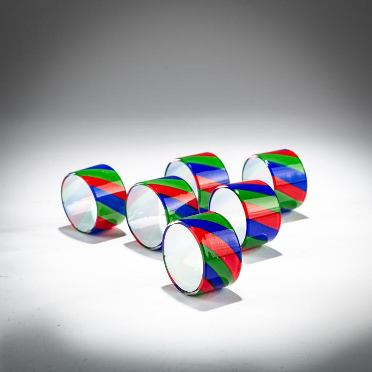 Bild 1 zu Objekt, Six napkin rings, c. 1950, Murano, 181B 637
