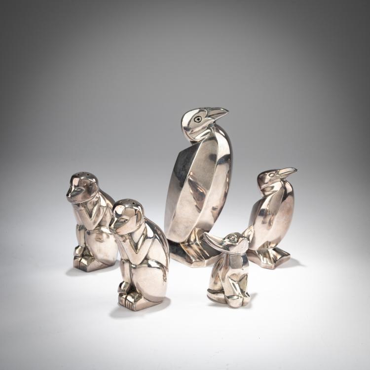 Bild 1 zu Objekt, Gew&uuml;rzset in Schatulle, um 1920, &Eacute;douard Marcel Sandoz (im Stile von), Christofle, Paris, 180A 218