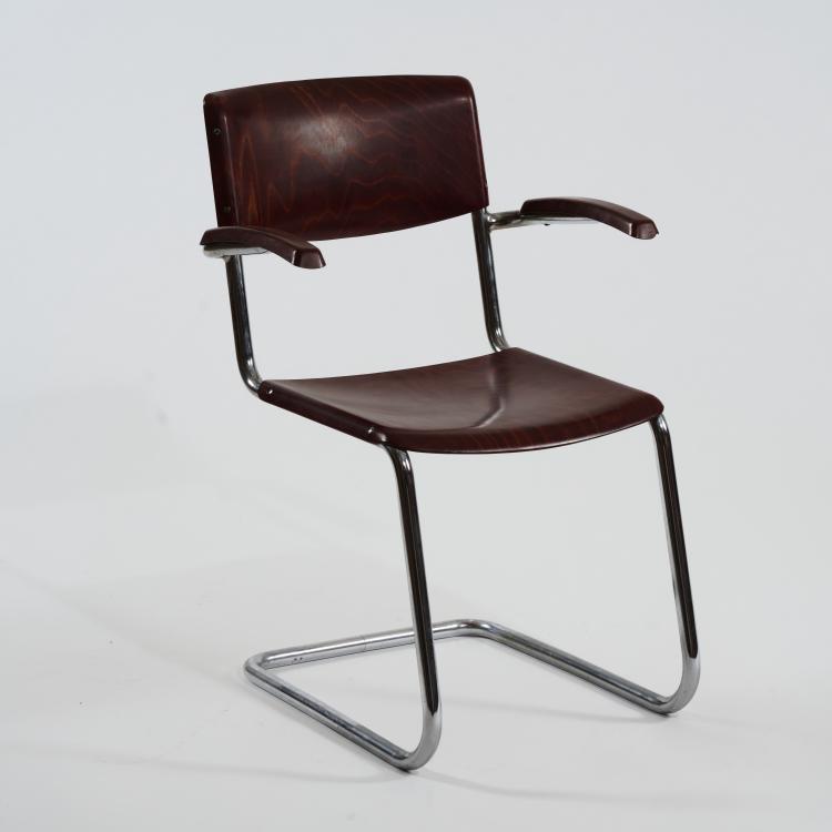 Bild 5 zu Objekt, Table 'MR 515 H' and four armchairs, 1930s, Ludwig Mies van der Rohe,Mart Stam, Thonet, Frankenberg, Bremshey & Co., Solingen, 181A 184