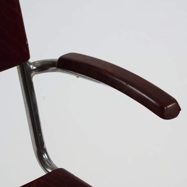 Bild 6 zu Objekt, Table 'MR 515 H' and four armchairs, 1930s, Ludwig Mies van der Rohe,Mart Stam, Thonet, Frankenberg, Bremshey & Co., Solingen, 181A 184