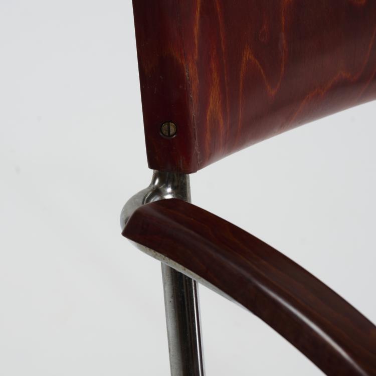 Bild 8 zu Objekt, Table 'MR 515 H' and four armchairs, 1930s, Ludwig Mies van der Rohe,Mart Stam, Thonet, Frankenberg, Bremshey & Co., Solingen, 181A 184