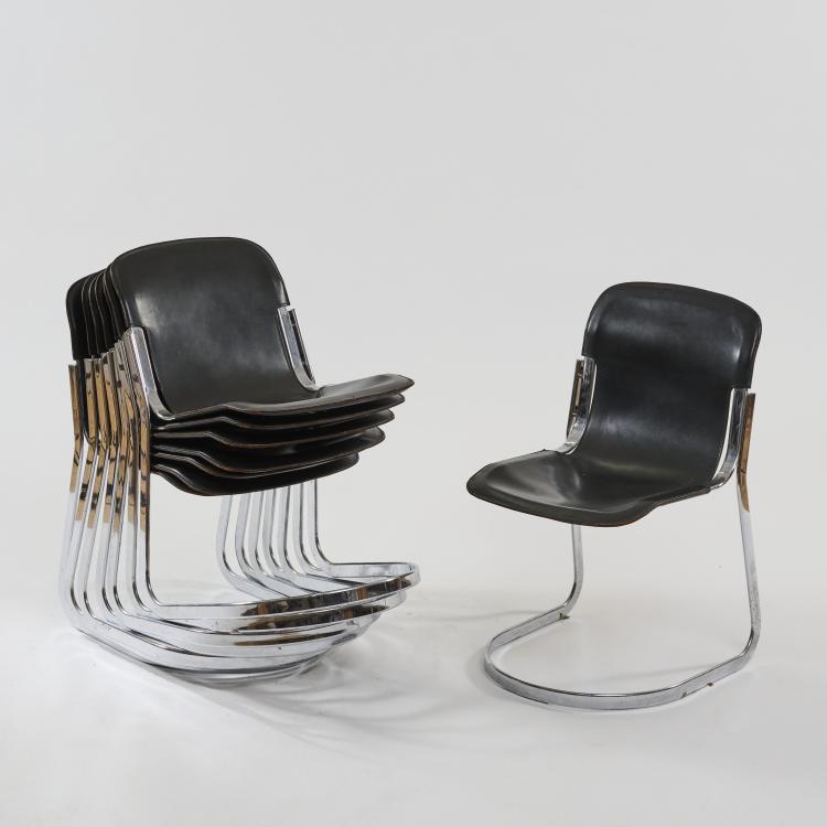 Hauptbild zu Objekt, Eight stacking chairs, 1970, Willy Rizzo, Cidue srl., Atripalda, 181A 250