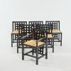 Vier Stühle und zwei Armlehnstühle 'Candida Cottage Chair', 1918 (Entwurf)