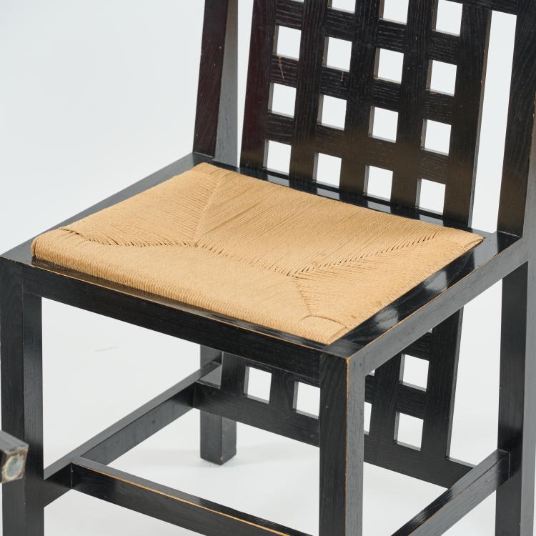 Bild 4 zu Objekt, Vier St&uuml;hle und zwei Armlehnst&uuml;hle 'Candida Cottage Chair', 1918 (Entwurf), Charles Rennie Mackintosh, Cassina, Mailand / Milan, 183A 126