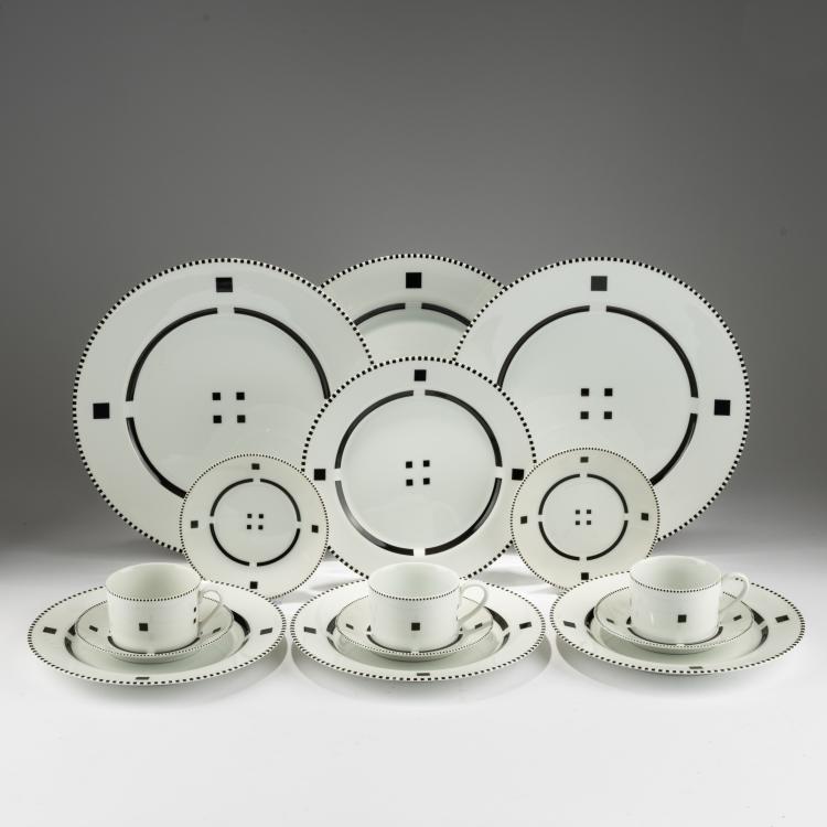 Hauptbild zu Objekt, 23-teiliges Geschirrservice 'Tuxedo', 1984 (Entwurf), Robert Siegel,Charles Gwathmey, Swid Powell, New York, 183A 89