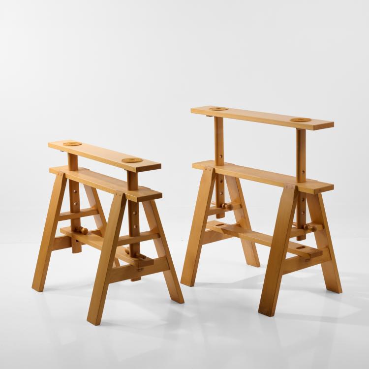 Bild 1 zu Objekt, Zwei B&ouml;cke f&uuml;r Tisch 'Leonardo' - '2650', 1969 (Entwurf), Achille Castiglioni, Zanotta, Nova Milanese, 183A 415