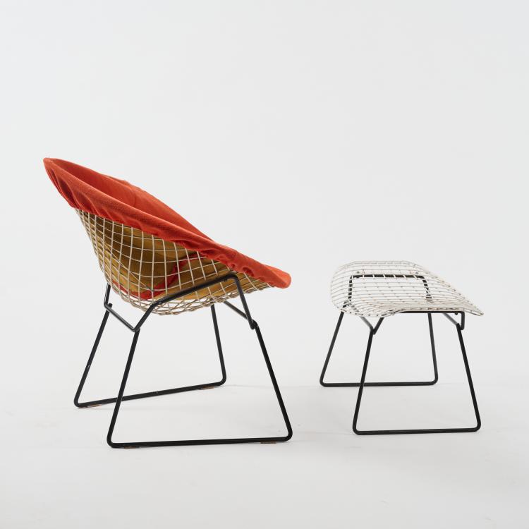 Bild 2 zu Objekt, Sessel 'Diamond' - '422' und ein Fu&szlig;hocker, 1952 (Entwurf), Harry Bertoia, Knoll International, New York, 181A 284