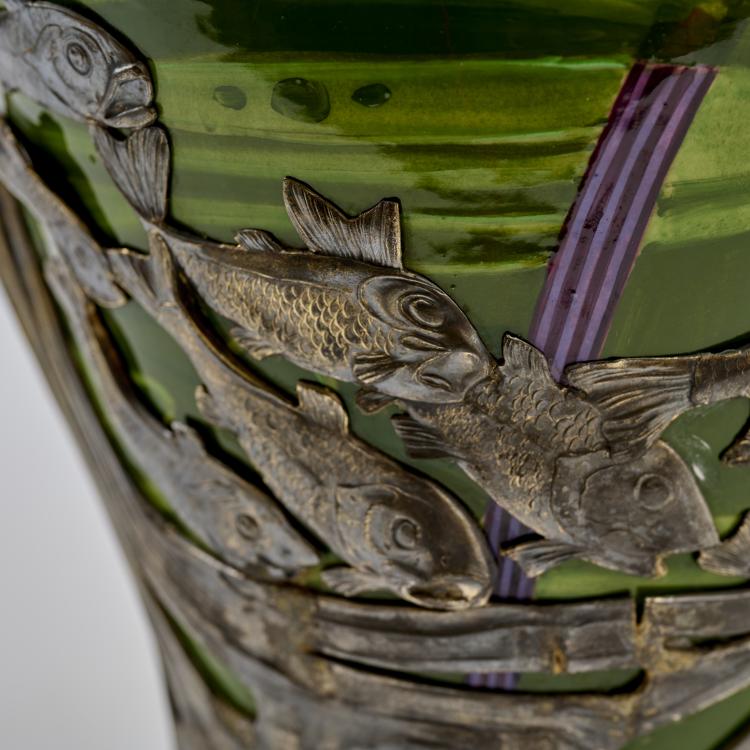 Bild 4 zu Objekt, Important handle vase with underwater decoration, c. 1899, Hermann Gradl, Orivit-Metallwarenfabrik, K&ouml;ln, 180A 234