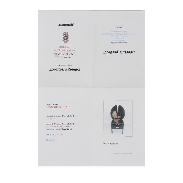 Bild 4 zu Objekt, 'Nobody's chair' from the 'Nobody's perfect' series, 2003, Gaetano Pesce, Zerodesigno, San Giuliano Vecchio; Etro, Mailand / Milan, 180B 526