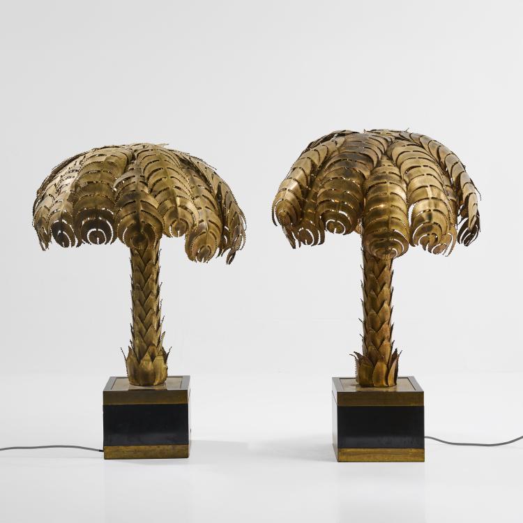 Hauptbild zu Objekt, Two table lights 'Palmtree', 1970s, Christian Techoueyres, Maison Jansen, Paris, 181A 426