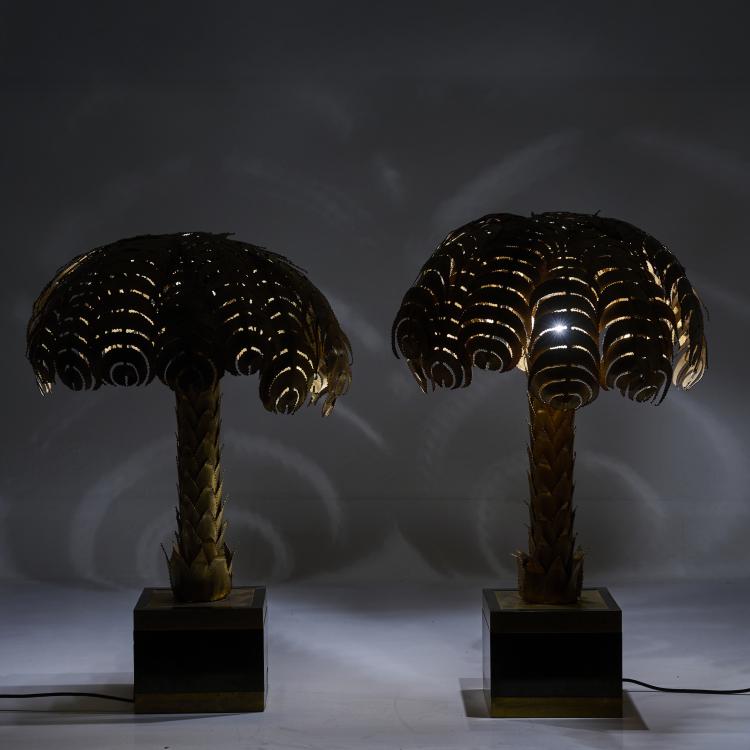 Bild 1 zu Objekt, Two table lights 'Palmtree', 1970s, Christian Techoueyres, Maison Jansen, Paris, 181A 426