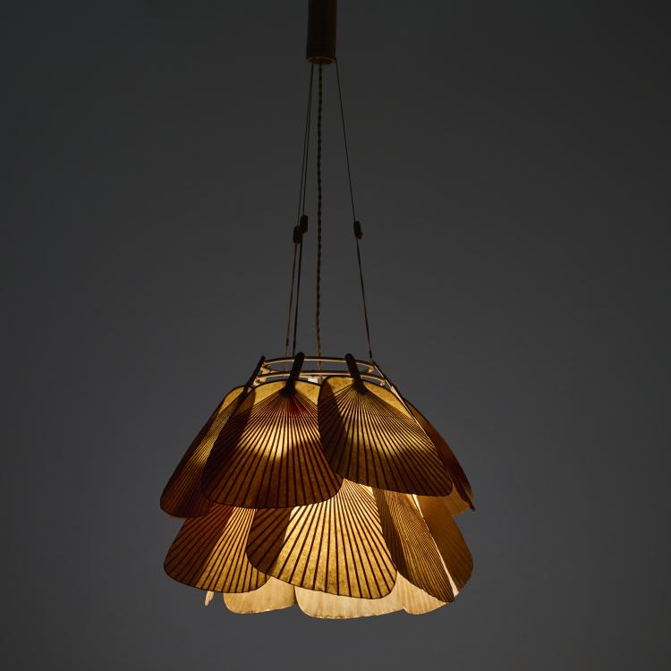 Hauptbild zu Objekt, Ceiling light 'Ju-Yon' from the 'Uchiwa' series, 1973, Ingo Maurer, Design M, Maurer, Ingo, M&uuml;nchen / Munich, 180B 452