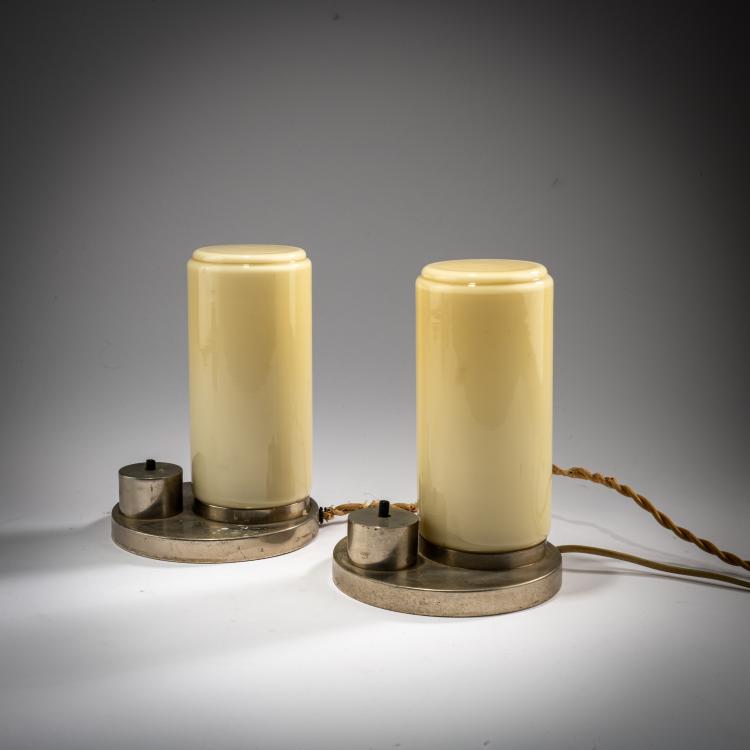 Bild 1 zu Objekt, Two table lights, c. 1930, Wolfgang T&uuml;mpel (attributed), B&uuml;nte & Remmler, Frankfurt (zug./attr.), 180B 434