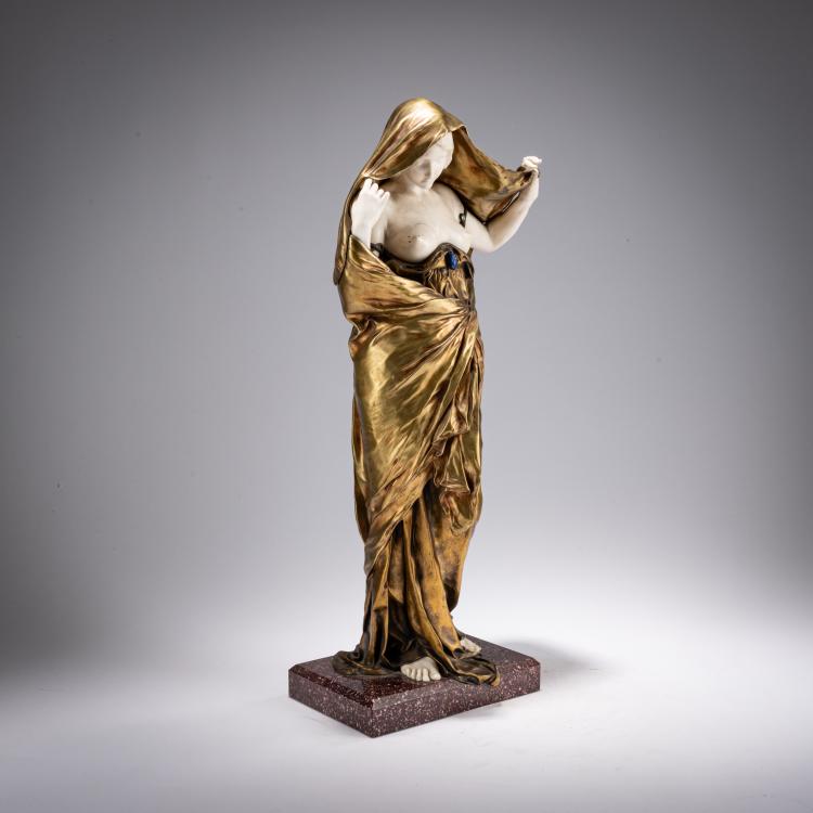 Hauptbild zu Objekt, Chryselephantine figure 'La Nature se d&eacute;voilant &agrave; la Science', 1889, Louis-Ernest Barrias, Susse Fr&egrave;res, Paris, 
