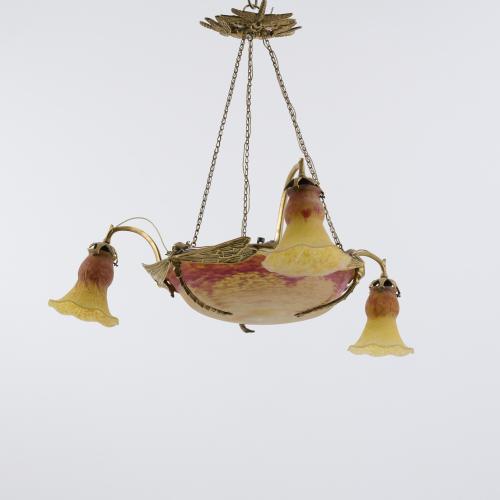 Ceiling light with dragonflies, c. 1910