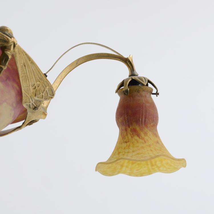 Bild 7 zu Objekt, Ceiling light with dragonflies, c. 1910, Daum Fr&egrave;res, Nancy, 182A 60