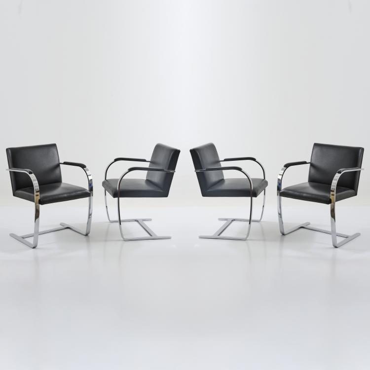 Hauptbild zu Objekt, Vier Armlehnst&uuml;hle 'Brno', 1929/30 (Entwurf), Ludwig Mies van der Rohe, Knoll International, New York, 181A 188