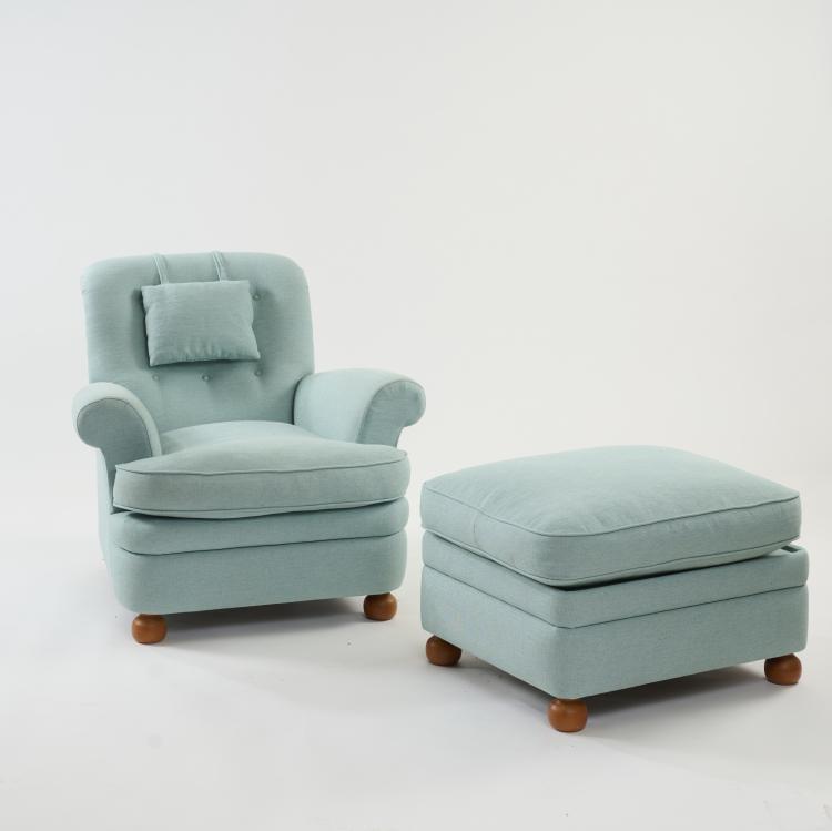 Hauptbild zu Objekt, Armlehnsessel '336' mit Ottoman, um 1933 (Entwurf), Josef Frank, Svenskt Tenn, Stockholm, 181A 197