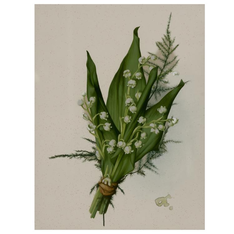 Bild 1 zu Objekt, 4 gouaches Rose, Blackberry, Blueberry, Lily of the Valley, presumably late 1930s, Willy Kriegel, 181C 732