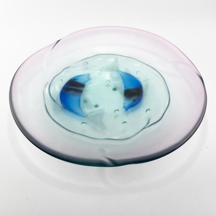 Hauptbild zu Objekt, Decorative plate 'Pesci', c- 1960, Alfredo Barbini, Barbini, Alfredo, 181B 608