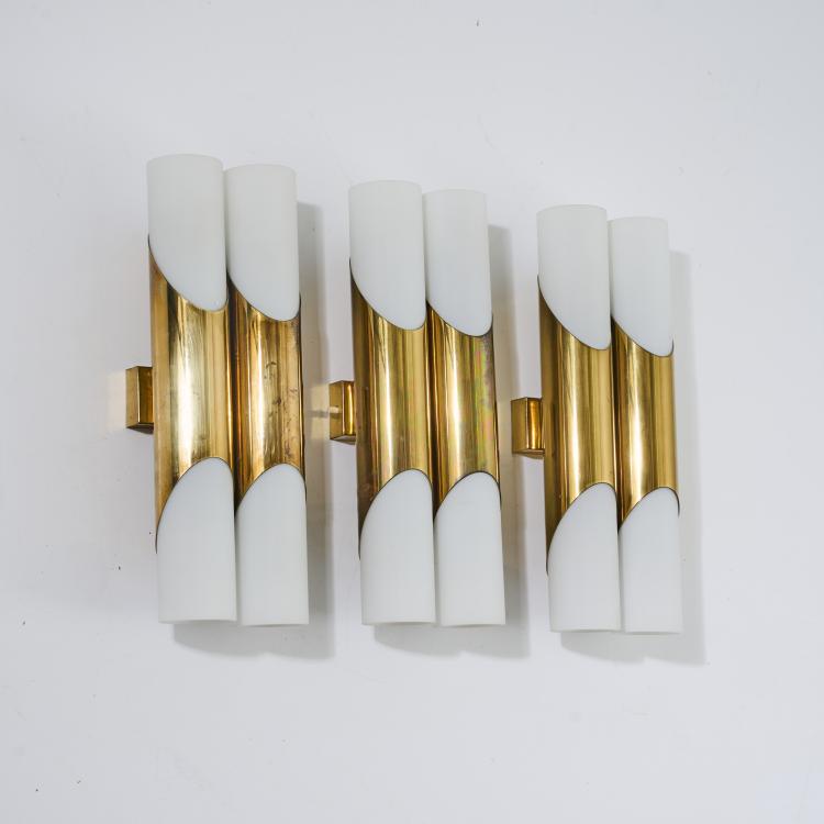 Hauptbild zu Objekt, Three wall lights, 1960s, Rolf Kr&uuml;ger, Neuhaus, Heinz, Neheim-H&uuml;sten, 181A 389