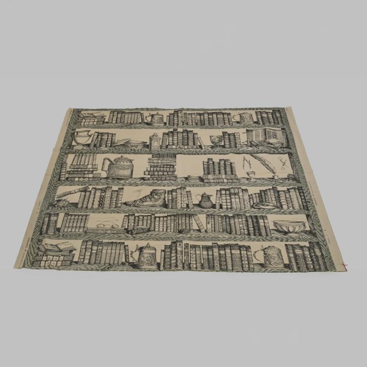 Hauptbild zu Objekt, Fabric 'Libreria', 1990s, Barnaba Fornasetti, Fornasetti, Mailand / Milan, 181A 350