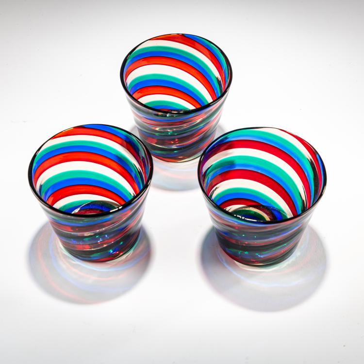 Bild 1 zu Objekt, Three cups 'a canne ritorte', c. 1951, Fulvio Bianconi, Venini, Murano, 181B 682