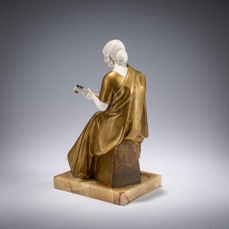 Bild 3 zu Objekt, Chryselephantin-Figur 'Mandolinenspielerin', 1920, Gerhard Schliepstein, Gladenbeck, Berlin / Br&auml;unlich & Langlotz, 182A 288