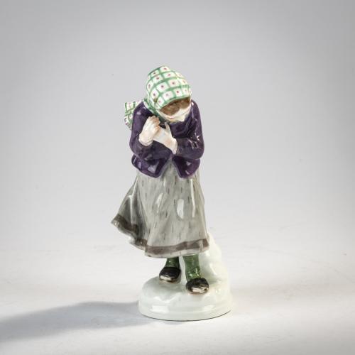 'Girl fending off Snowballs', 1905-10