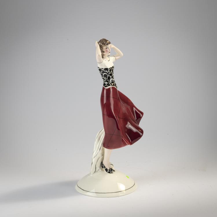 Bild 1 zu Objekt, 'Stehende junge Dame im Wind', um 1931, Nellie Fried, Goldscheider, Wien / Vienna, 182A 385