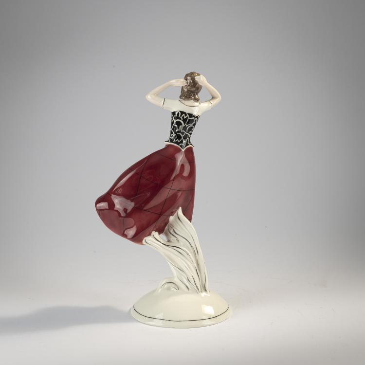 Bild 2 zu Objekt, 'Stehende junge Dame im Wind', um 1931, Nellie Fried, Goldscheider, Wien / Vienna, 182A 385