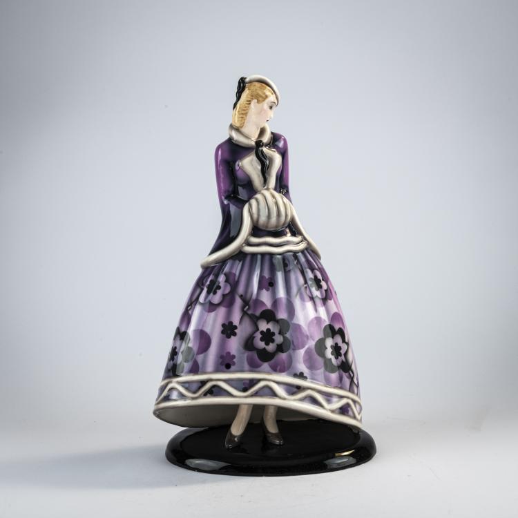 Hauptbild zu Objekt, 'Standing lady with cap and muff', 1931/32, Claire Herczeg-Weiss, Goldscheider, Wien / Vienna, 182A 384