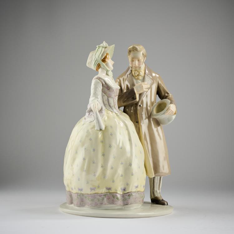 Bild 2 zu Objekt, 'Man and Woman from the Biedermeier period', 1908, Hermann Hubatsch, Berlin, KPM, 182A 392