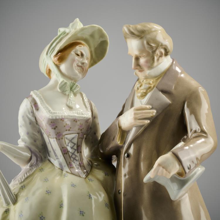 Bild 4 zu Objekt, 'Man and Woman from the Biedermeier period', 1908, Hermann Hubatsch, Berlin, KPM, 182A 392