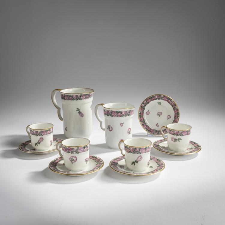 Bild 1 zu Objekt, Vier Mokkatassen und zwei K&auml;nnchen, um 1912, Adelbert Niemeyer, Haviland, Johann, Waldershof, 182A 426