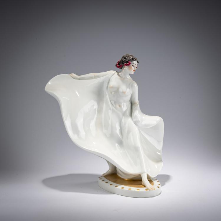 Hauptbild zu Objekt, 'Dancer Lo&iuml;e Fuller', 1911, Karl Theodor Eichler, Meissen, StPM, 182A 410
