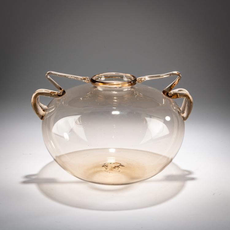 Hauptbild zu Objekt, Vase with handles 'Soffiato', 1925/26, Vittorio Zecchin (attributed), Cappellin M.V.M. (zug. / attr.), 181B 546