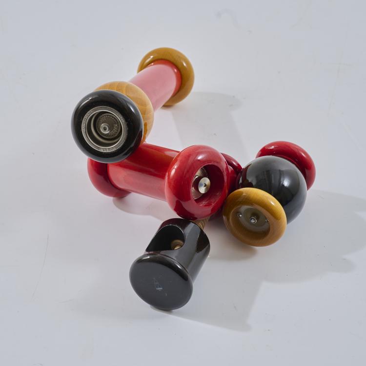 Bild 1 zu Objekt, Collection of kitchen utensils from the 'Twergi' series, 1990s (design), Ettore Sottsass, Alessi Twergi, Crusinallo, 181A 53