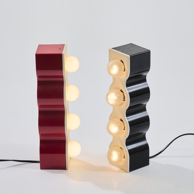 Bild 1 zu Objekt, Two table lamps 'Sinus', 1972 (design), Ettore Sottsass, Stilnovo, Mailand / Milan, 181A 27