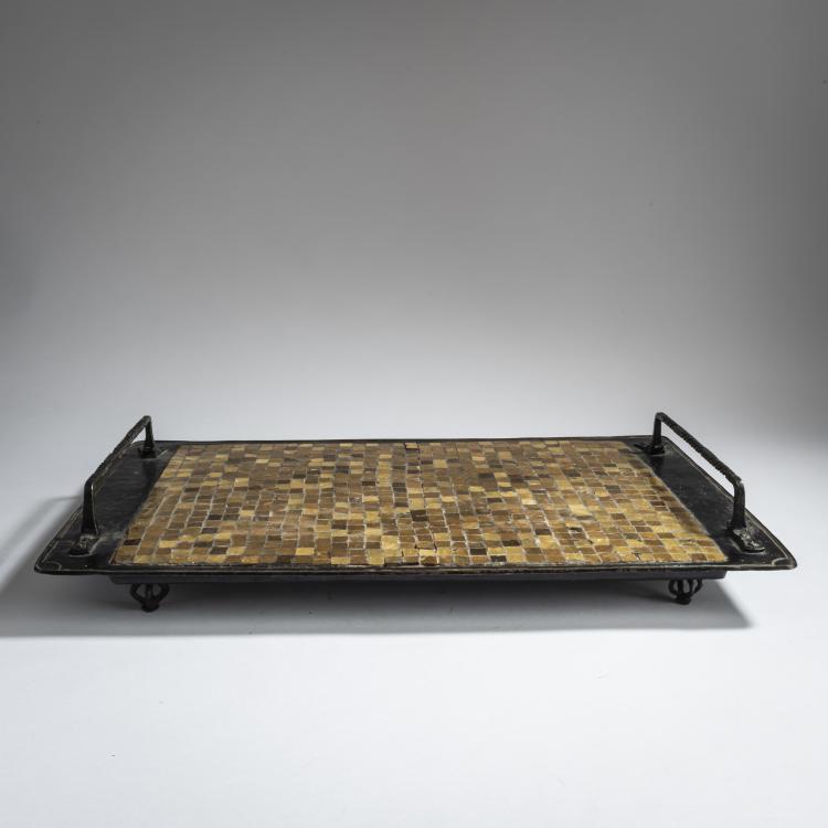 Hauptbild zu Objekt, Tray with gold mosaic, c. 1970, Deutschland / Germany, 182A 458