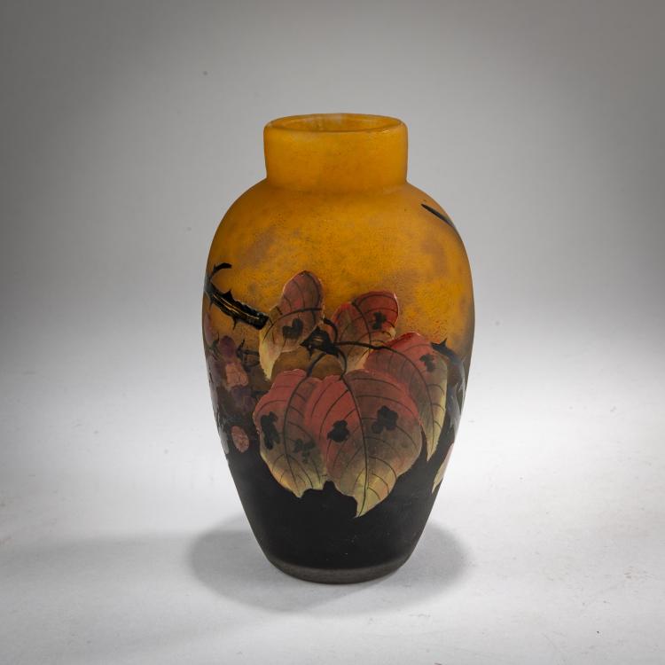 Hauptbild zu Objekt, Kleine Vase 'Framboises', um 1925, Muller Fr&egrave;res, Lun&eacute;ville, 182A 162