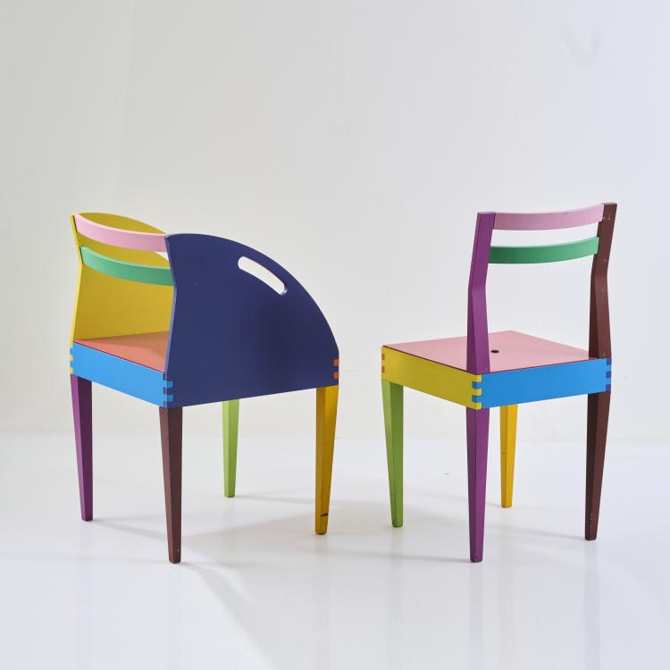 Bild 2 zu Objekt, Stuhl 'DRY Side Chair' und Armlehnstuhl 'DRY', 1987 (Entwurf), Massimo Morozzi, Georgetti Matrix, Meda, 181A 476