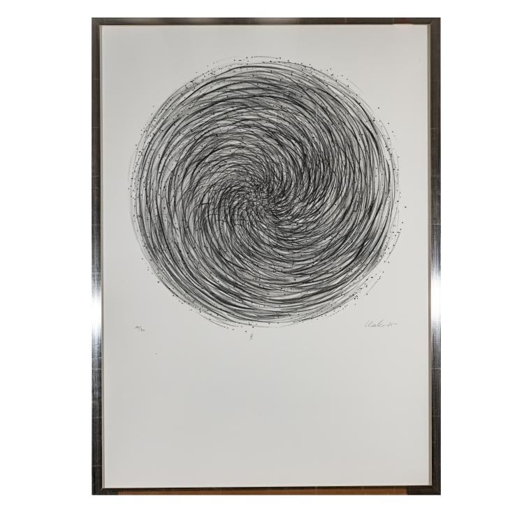 Bild 1 zu Objekt, Sheet VI from 'Manual Structures', 1975, G&uuml;nther Uecker, 181C 792