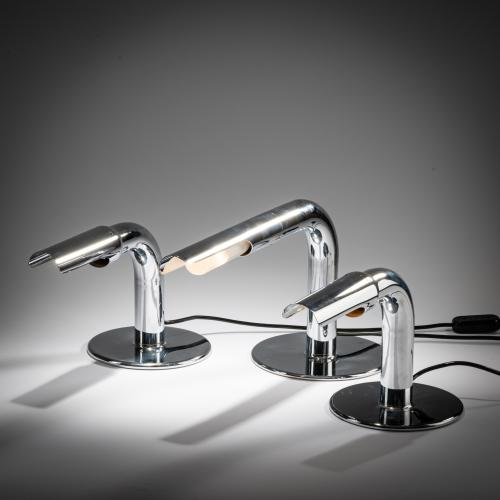 Two 'Gully' table lights and one 'Gulp' table light, 1969