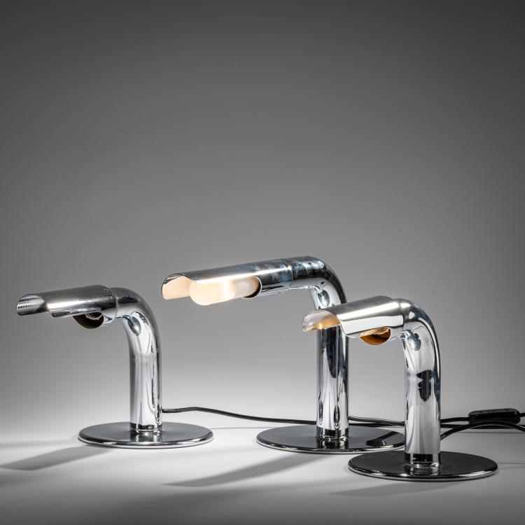 Bild 1 zu Objekt, Two 'Gully' table lights and one 'Gulp' table light, 1969, Ingo Maurer, Design M, Ingo Maurer, M&uuml;nchen / Munich, 181A 398
