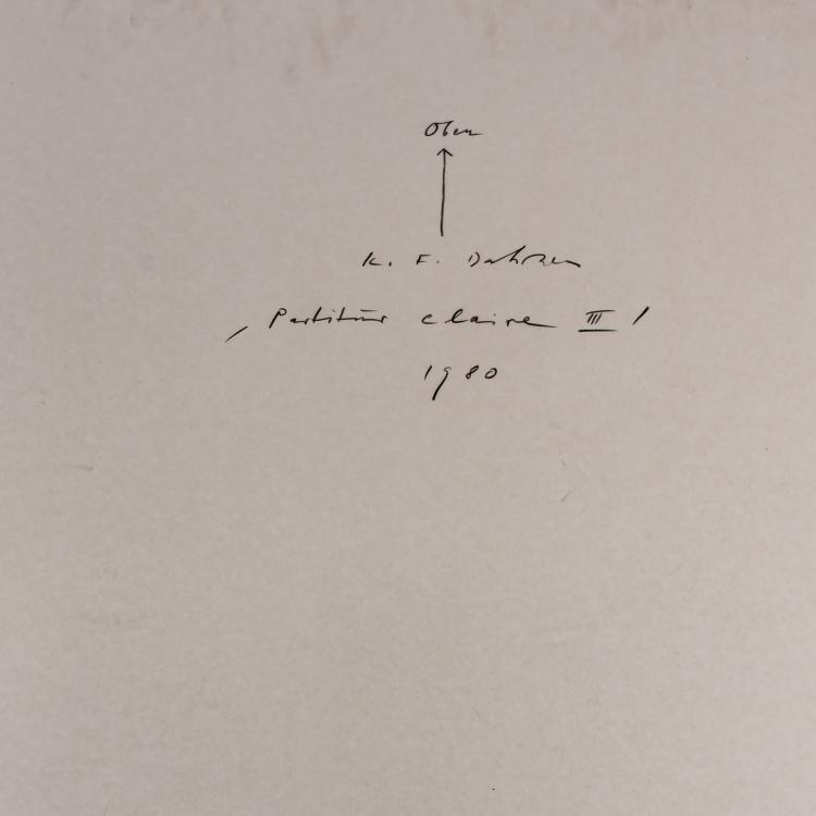 Bild 3 zu Objekt, 'Partitur Claire III', 1980, Karl Fred Dahmen, 181C 800